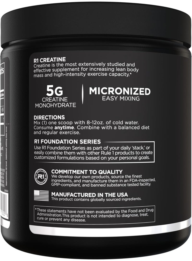 Rule1 Creatine Monohydrate Powder, Blue Raspberry, 30 Servings, 5g per Serving, Micronized Creatine for Strength & Training Performance - Image 2